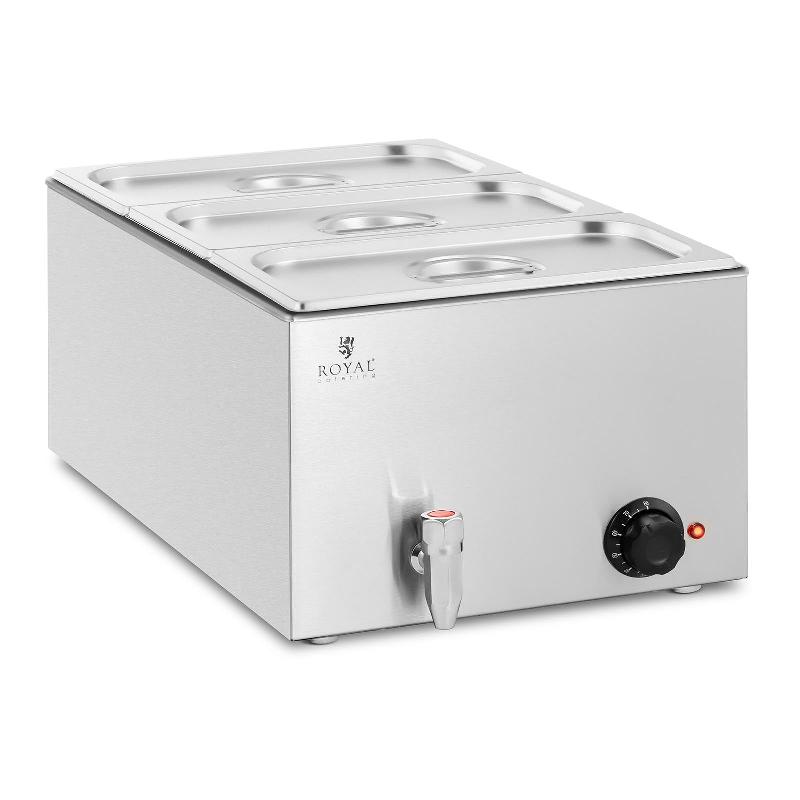 BAIN-MARIE CHAUFFE-PLAT BAIN-MARIE BAIN-MARIE PROFESSIONNEL 600 WATTS 3 X GN 1/3 ROBINET DE VIDANGE 14_0004219_0