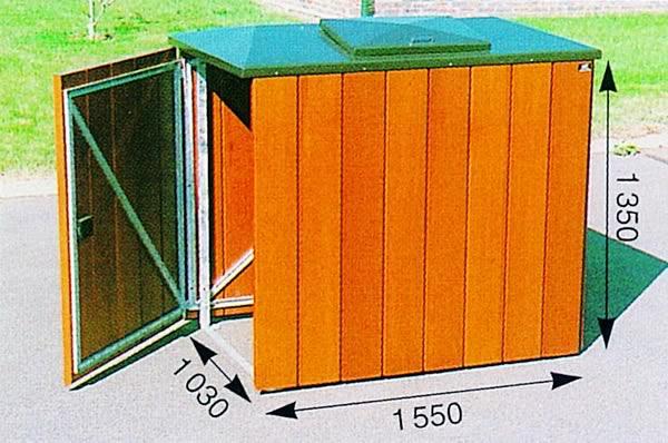 Caches containers - U1T - Toiture polyester peint - Modèle pour container de 750 litres_0