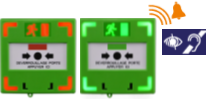 Déclencheur manuel Vert 3 contacts buzzer et leds intégrés+capot_0