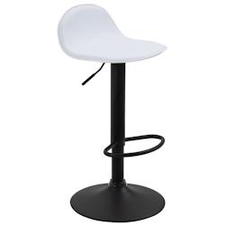 Décoshop26 - Tabouret de bar x1 confortable et élégant en métal et PVC blanc 10_0005072 - blanc 3000252445267_0