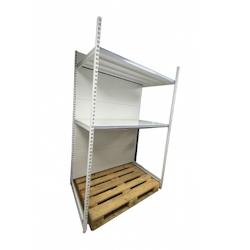 EUROP'METAL Gondole Rack DÉPART (Meuble indépendant (2 Pieds)), BLANC, 2 tablettes supérieures, Hauteur : 206cm - Profondeur de tablette : 70cm - L_0