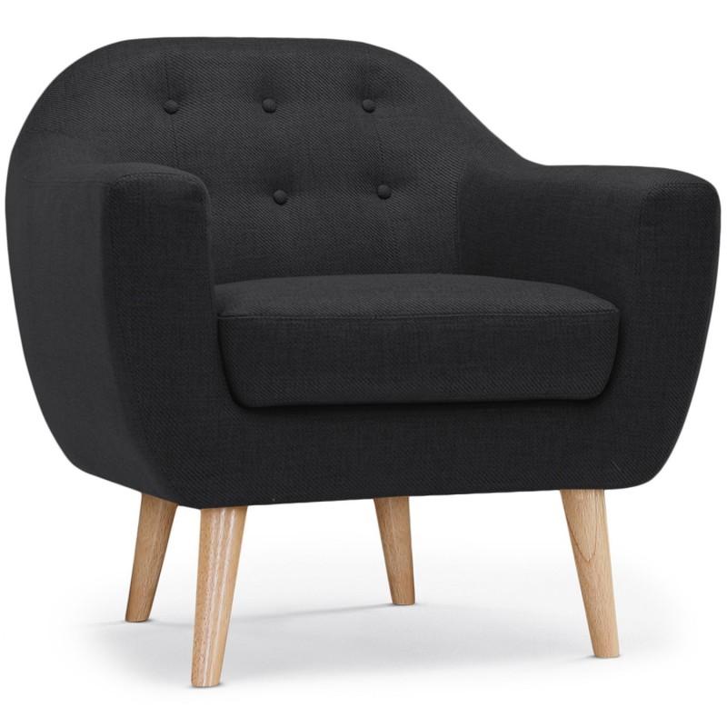 FAUTEUIL SCANDINAVE TISSU LOPY 78CM NOIR - PARIS PRIX_0