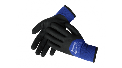 Gants anti-froid Sacobel Avalanche - protection jusqu'à -50°C - enduit nitrile noir avec doublure molletonnée_0