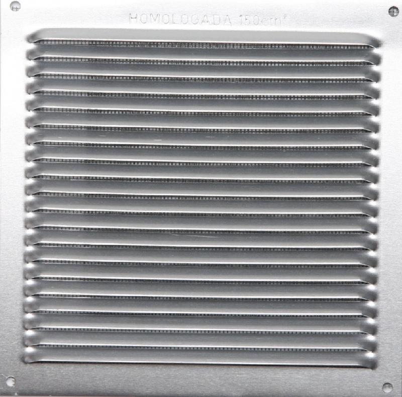 Grille d'aération en aluminium anodisé - 17x17 cm - Anti-insectes - Usage intérieur et extérieur_0