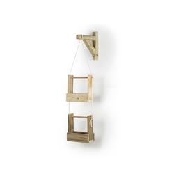 HORTALIA Jardinière suspendue Woody 2B en bois traité pour l’extérieur - marron Bois massif 500111_0