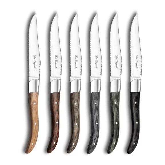 Lou Laguiole Coffret 6 couteaux steak Louis - Bois de pakka multicolore - argenté inox 3546696039605_0