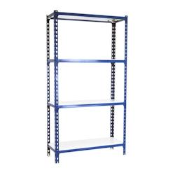 PROREGAL Étagère pour charges lourdes MID METAL SHARK | HxLxP 150x120x50cm | Charge du compartiment 200kg | Bleu et blanc - bleu métal PR_RS138-46_0