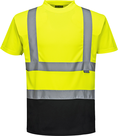 T-shirt bicolore jaune noir S378 - 5XL - respirant, bandes réfléchissantes, norme EN ISO 20471 classe 2_0