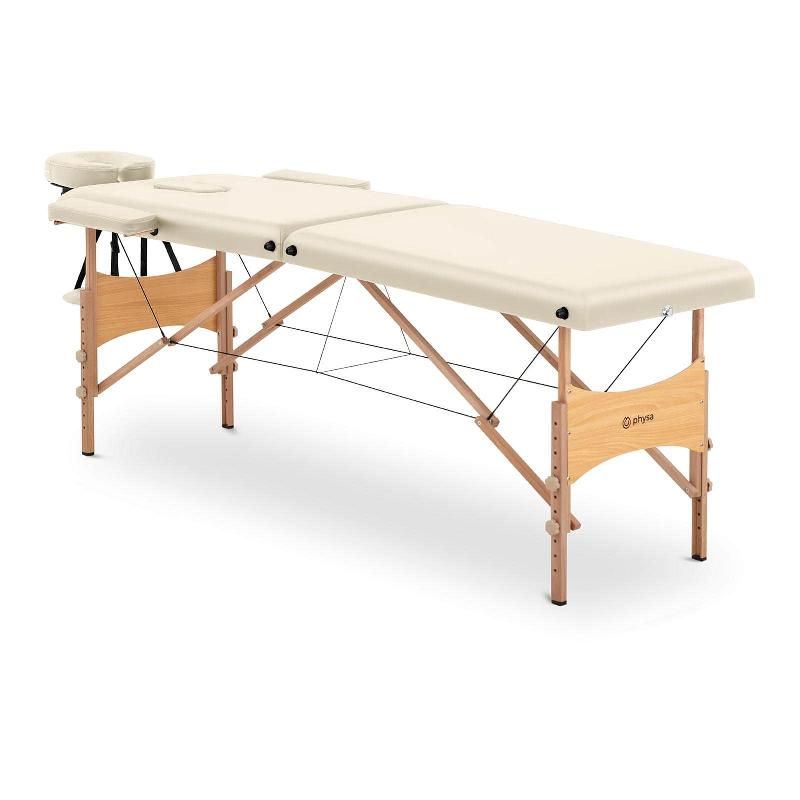 TABLE LIT DE MASSAGE PLIANT PLIANTE (CADRE : HÊTRE, REVÊTEMENT : PVC, HAUTEUR DE LA TABLE : 630 - 860 MM) BEIGE 14_0007733_0