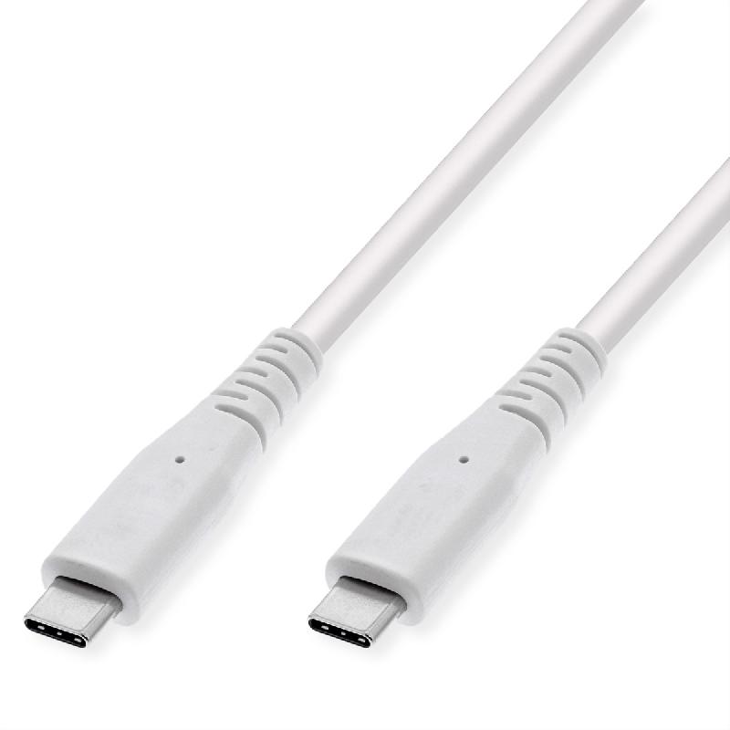 VALUE Câble compatible USB 3.2 Gen2, avec PD (Power Delivery), avec Emark, C-C, M/M, blanc, 3 m_0