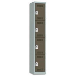 Pierre henry vestiaire 4 cases + 1 colonne - dimensions : l30 x h180 x p50 cm gris perle basalte_0