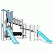 Aire de jeux URBAN - structure en inox personnalisable avec toboggan, échelle, cordes, plateformes et plus_0