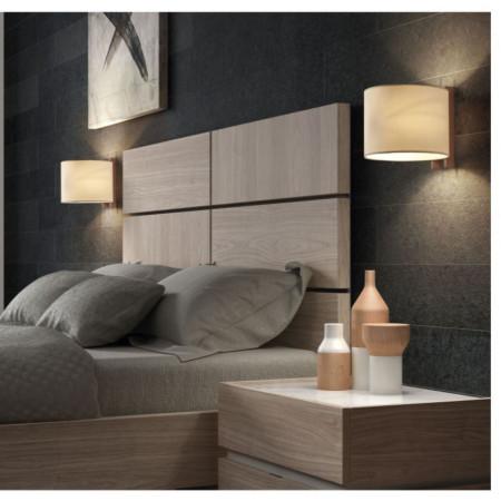 Applique murale intérieure Wood Eco Beige - abat-jour coton et support bois de hêtre - IP20_0