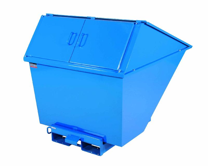 Benne auto-basculante avec couvercle - Volume 2200L - Capacité 2000kg - Dimensions 2073x1330x1845mm_0