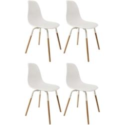 Chaise scandinave pieds métal et bois de hêtre Phenix (Lot de 4) The Home Deco Factory - blanc 3700866369187_0