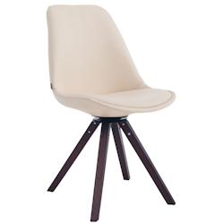 CLP Chaise Calais pivotante pieds carrés Noyer/Crème - beige polyester 152303104_0