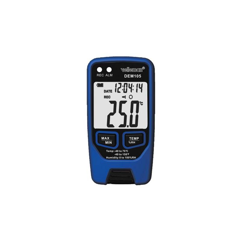DEM 105 - Enregistreur thermique autonome de température et humidité avec LCD et connexion USB_0