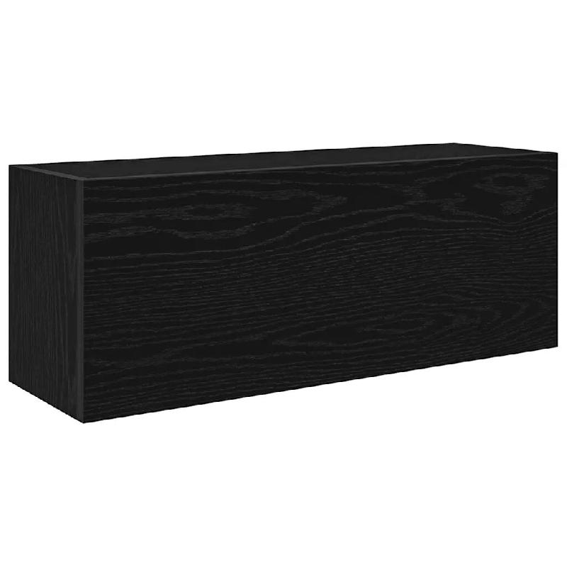 Helloshop26 - Armoire murale de bain design minimaliste rangement pratique 80 x 25 x 30 cm en bois d'ingénierie noir 02_0051270 - noir Bois massif 30_0