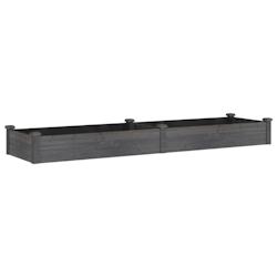 Helloshop26 - Jardinière bac lit surélevé plantes fleurs terrasse jardin de jardin doublure 240 x 60 x 25 cm bois massif sapin gris 02_0039846 - 30_0