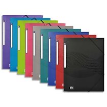 LOT DE 10 CHEMISES 3 RABATS À ÉLASTIQUE OSMOSE EN POLYPROPYLÈNE 5/10E. FORMAT A4. COLORIS ASSORTIS