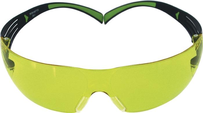 Lunettes de protection SecureFit SF400 - EN 166, EN 170 - branches noires/vertes, verres jaunes polycarbonate - 3M_0