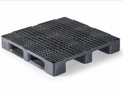 Palette  plastique 1140 X 1140, 3 semelles à plateau ajouré avec rebords - CUQP1140HP3RR_0