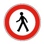 Panneau d'accès interdit aux piétons - B9a - panneau de signalisation_0