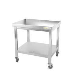 Table de travail en inox soubassement 600 x 500 mm sur roulettes PREMIUM / GOLDINOX - gris inox 3701770806966_0