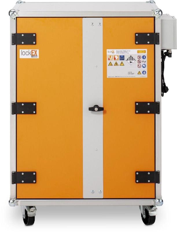 Armoire anti-feu batteries avec roulettes 8/10 LockEX 2.0 Premium SIM 230 V - CEMO - 12124F_0