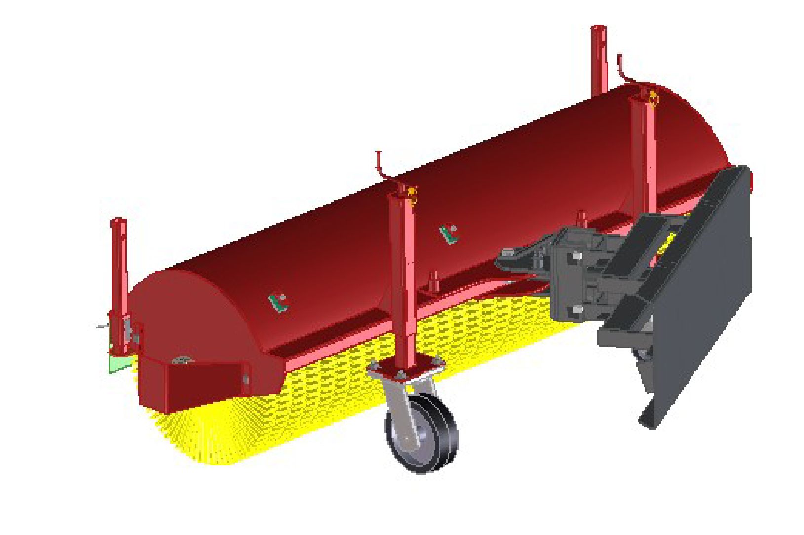 Balayeuse orientable Attec - nettoyage général de débris ou de neige - déplacement manuel 30° gauche/droite - roues anti-usure_0