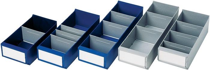 Boîte de rangement pour étagère - L400xl160xH100/112 mm - Gris PS LA-KA-PE - Polystyrène résistant aux chocs_0