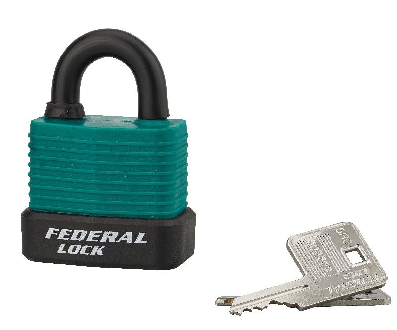 Cadenas à clé Bumper 45 mm vert - Corps acier zingué gainé PVC - Anse cémentée - Double verrouillage_0