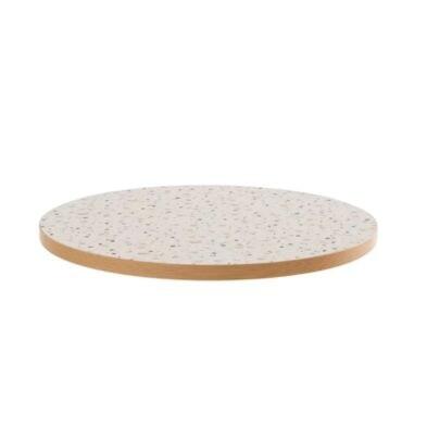 Emh Plateau de table professionnel rond Ø60 cm – bois mélaminé décor terrazzo - multicolore PLATMELRD60TERRAZ_0