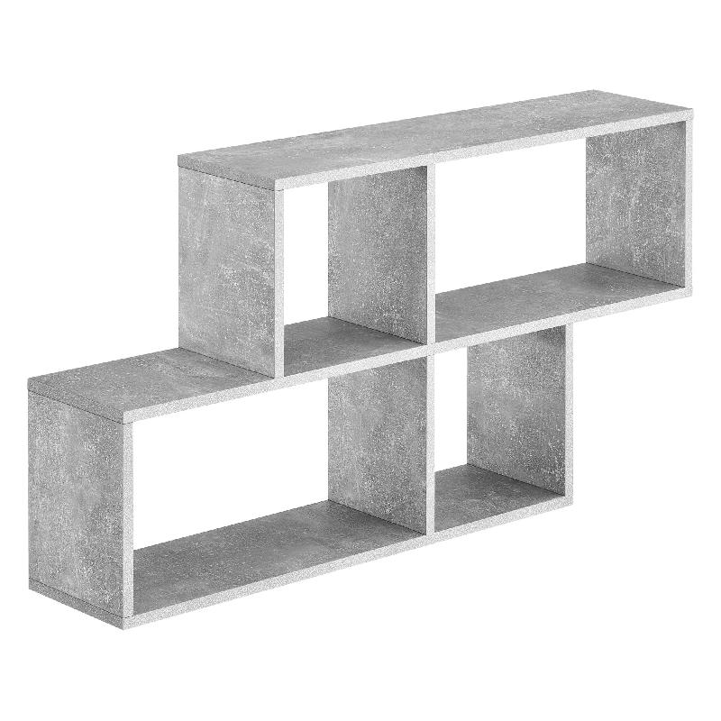 ÉTAGÈRE MEUBLE MURAL DESIGN FLOTTANTE 4 COMPARTIMENTS DE RANGEMENT 100 CM GRIS 03_0005842_0