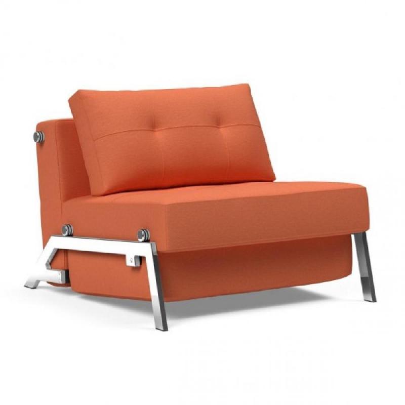 INNOVATION LIVING  FAUTEUIL DESIGN SOFABED CUBED 02 CHROME ARGUS RUST CONVERTIBLE LIT 200*90 CM_0
