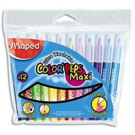 MAPED COLOR PEPS POCHETTE DE 12 FEUTRES DE COLORIAGE POINTE EXTRA LARGE