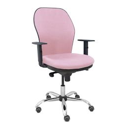 Piqueras y Crespo Silla Jorquera respaldo bali rosa asiento bali rosa base cromada y ruedas parqué - rose multi-matériau 15SB710B710B10CCRRP_0