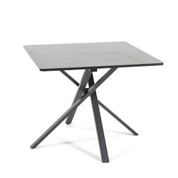 RATTATAN Table carrée 90x90 cm, pieds croisés en métal, plateau stratifié, table à manger pour 4 personnes, pieds en X, style moderne - Carlo - G_0