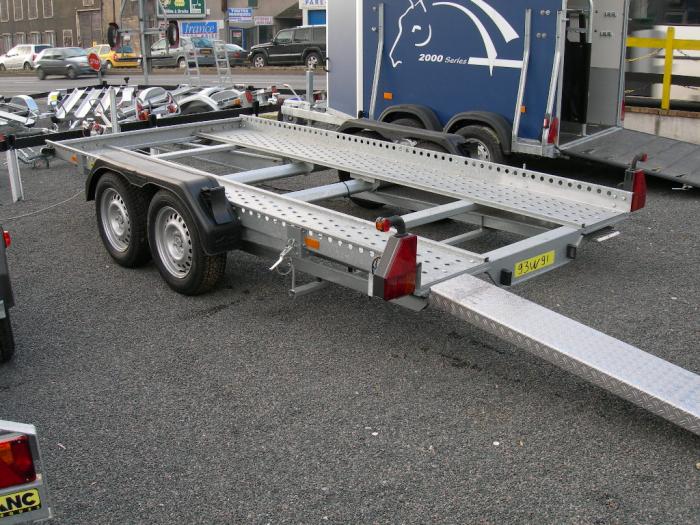Remorque porte voiture Humbaur IMOLA 4064 - 2 essieux freinés, acier galvanisé, rampes alu intégrées_0