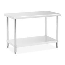 Royal Catering - Royal Catering RCAT-120/60-NW Table de Travail INOX (120 x 60 x 5 cm, Capacité de Charge 110kg, Pieds réglables, Acier Inoxydable)_0