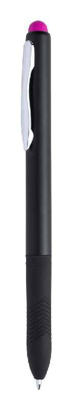 Stylo à bille stylet - plastique avec grip caoutchouté - encre noire - couleur fuchsia_0