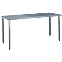 Table de travail centrale Firsteel - 1800mm - acier inox AISI 304 18/10 - bords tombés anti-coupures_0