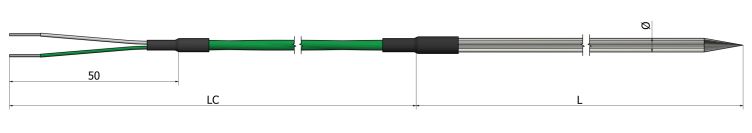 Thermocouple à piquer Standard - TP01 - Types K, N, J, T, E, R, S, B - Diamètre de gaine Ø 3 à 6 mm - Connecteurs Miniature ou Standard_0