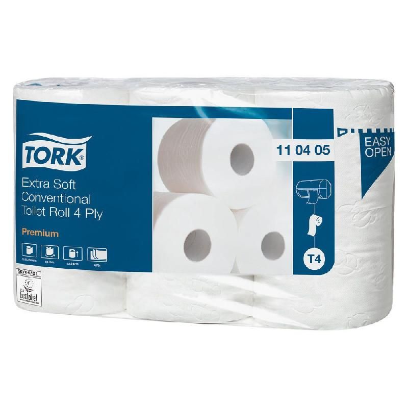 TORK PAPIER TOILETTE TORK - XPRESS - 4 ÉPAISSEURS - CARTON DE 42 ROULEAUX