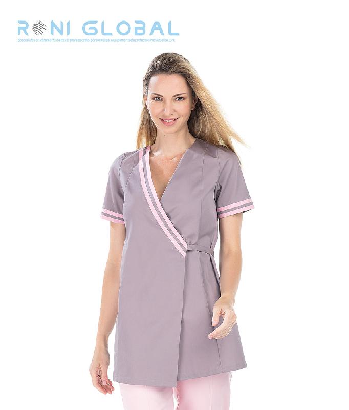 Tunique de travail femme - manches courtes - coton et polyester - 1 poche - fermeture croisée - CLAUDIA REMI CONFECTION_0