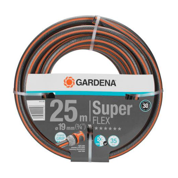 TUYAU D'ARROSAGE PREMIUM SUPERFLEX GARDENA - 35 BAR - DIAMÈTRE 19 MM - LONGUEUR 25 MÈTRES