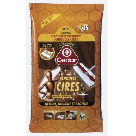 15 LINGETTES PARQUETS CIRÉS  O CEDAR