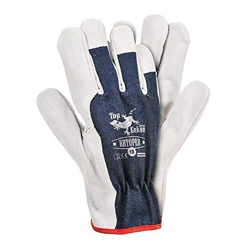 REIS RBTOPER10 TOPGEKON LOT DE 12 GANTS DE PROTECTION BLEU FONCÉ BLANC_0