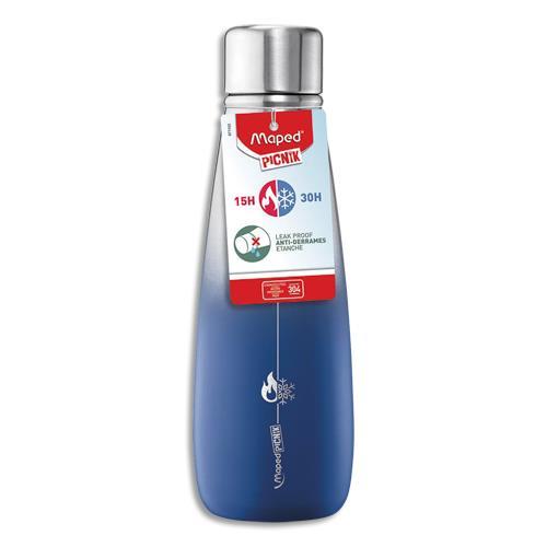 LES ARTISTES PARIS Bouteille isotherme 500ml acier inox conserve  frais/24H-Chaud/10h. Design Hawai mat