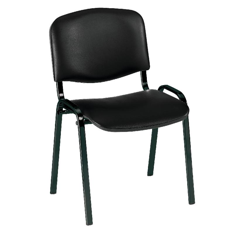 Chaise de réunion en simili M2 - bleu canard - confortable et facile d'entretien_0